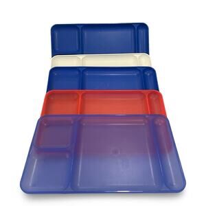 Tupperware 1535 Divided Cafeteria Trays Set of 5 Multicolor Vintage TV Lunch